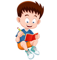 Boy reading open book vector image