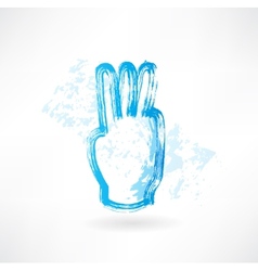 Three fingers grunge icon vector image
