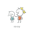 The girl comforted the crying boy vector image