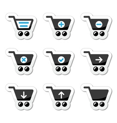 Shopping cart icons set vector image