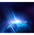Planet earth in the bright rays of light vector image