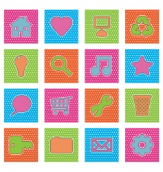 Polka dot icons vector image