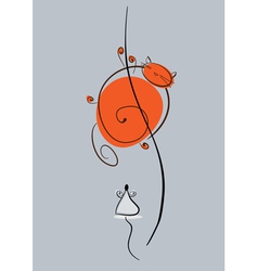 Plump red cat runs away Plump red cat runs away vector image