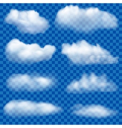 Set of transparent clouds vector image