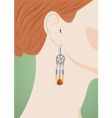 Female ear with jeweller vector image