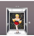 A waitress at the elevator vector image