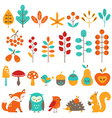 Cute autumn design elements vector image