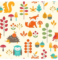 Cute autumn pattern vector image