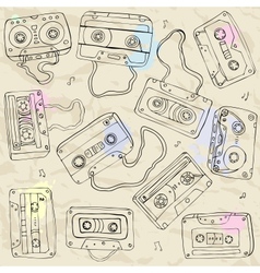 Set of retro cassette tapes vector image
