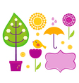 Spring design elements vector image