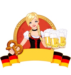 Oktoberfest girl design vector image