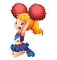 An energetic cheerleader vector image