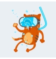 Cat Diver vector image