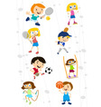 Cartoon sport kids vector image