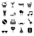 Party icons set New Year Xmas vector image