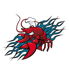 Red prawn vector image