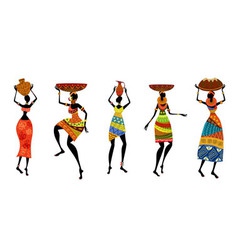 African women in traditional dress vector image