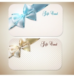 Collection of gift cards with ribbons background Collection of gift cards with ribbons background vector image