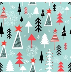 Christmas pattern with trees vector image