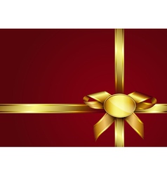 Golden ribbon bow and label vector image