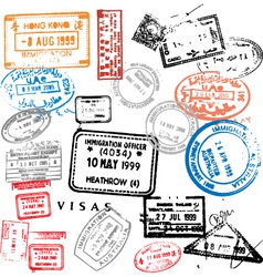 Passport stamps vector image