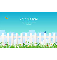 Fence with grass vector image