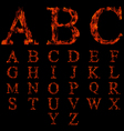 Flame fonts collection vector image