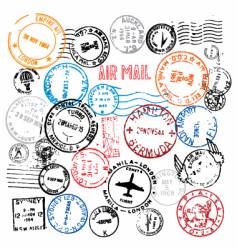 Postmarks vector image
