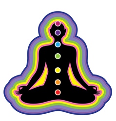 Meditation location of the chakras on the human bo vector image