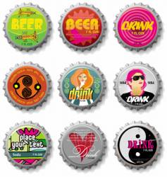 Bottle caps vector image