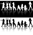 Dancing Girls Silhouettes vector image