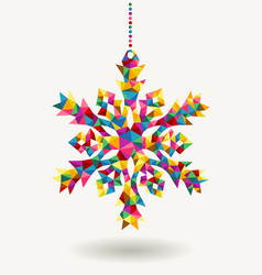 Christmas holidays triangle snowflake vector image