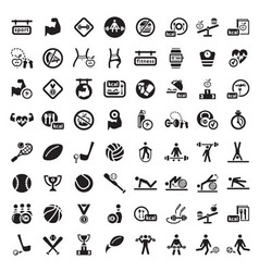 Big fitness icon set vector image