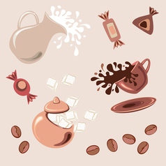 Breakfast with coffee vector image