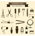 Hairdressing tools and products vector image