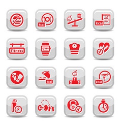 Fitness and diet icons vector image
