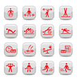Fitness and sport icons vector image