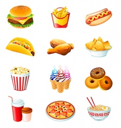 Fast food icons vector image