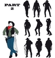 Silhouettes of cowboy Silhouettes of cowboy vector image