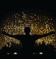 Gold mosaic dj and crowd vector image