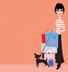 Shopping girl with chiwawa vector image