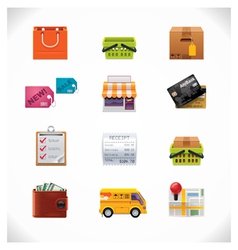 Shopping icon set vector image