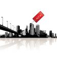 City with red tag vector image