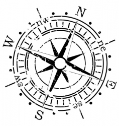 Grunge compass vector image