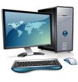 Computer station vector image