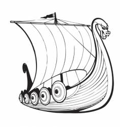 Viking ship vector image