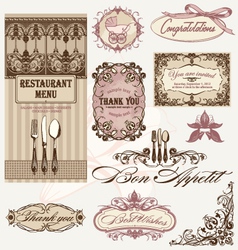 Vintage frames and decoration vector image