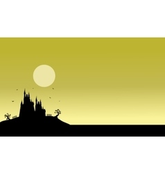 Silhouette of Halloween castle scenery Silhouette of Halloween castle scenery vector image