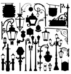 City light and sign vector image