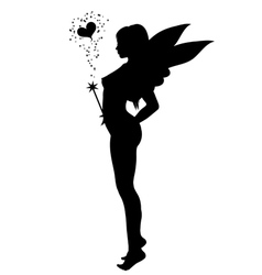 Love fairy silhouette vector image